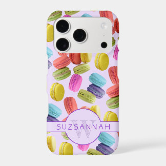 Monogram Name Rainbow Macaron Cookies Pattern iPhone 17 Pro Case