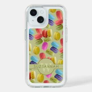 Monogram Name Rainbow Macaron Cookies Pattern