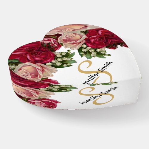 Monogram  Name _ Red Roses Paperweight