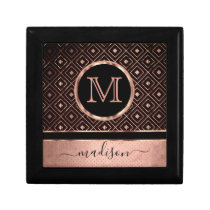 Monogram / Name  - Rose Gold and Black Gift Box