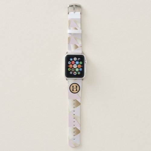 Monogram Name Rose Gold Geometric Apple Watch Band