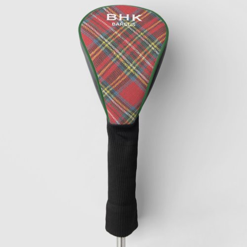 Monogram Name Royal Stewart Tartan Plaid Golf Head Cover