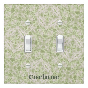 Monogram Name Sage Green Pattern   Light Switch Cover