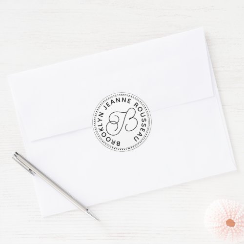 Monogram Name Script Initial Name Envelope Seals