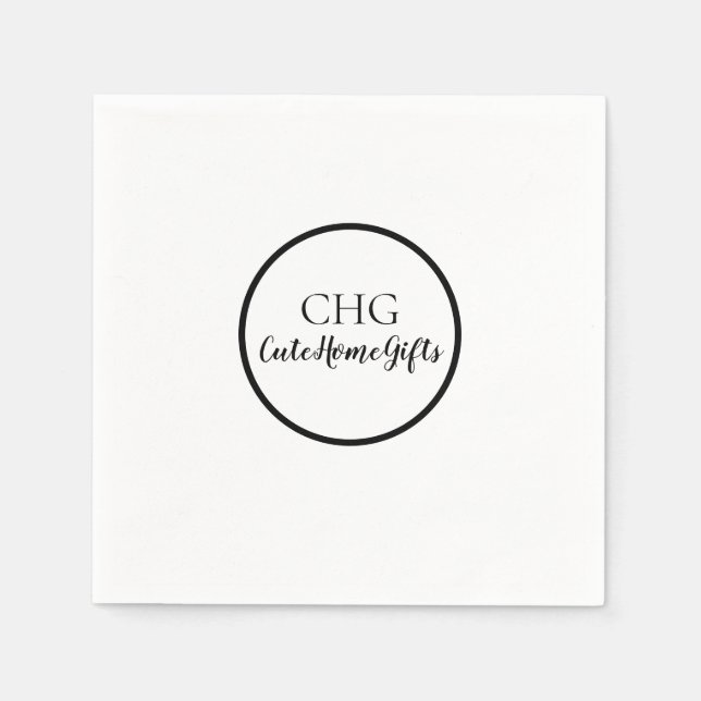 Monogram Name Shop Business  Napkins (Front)