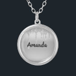 Monogram Name Silver Dripping Glitter Trendy Plated Necklace<br><div class="desc">A pretty silver dripping glitter name necklace. Add her name to monogram it. A great gift for her,  or for your bridal party.</div>