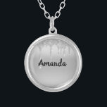 Monogram Name Silver Dripping Glitter Trendy Silver Plated Necklace<br><div class="desc">A pretty silver dripping glitter name necklace. Add her name to monogram it. A great gift for her,  or for your bridal party.</div>