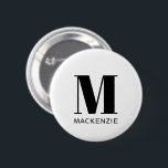 Monogram Name Simple Button<br><div class="desc">Modern typography minimalist monogram name design which can be changed to personalize.</div>
