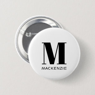 Monogram Name Simple Button