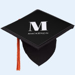 Monogram Name Simple Graduation Cap Topper<br><div class="desc">Modern typography minimalist monogram name design which can be changed to personalize.</div>