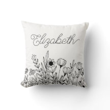 Monogram Name Simple Minimalistic Floral Graphic