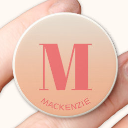 Monogram Name Simple Peach Gradient Personalized PopSocket