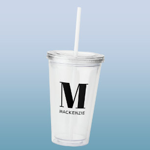 Monogram Name Simple Personalized Acrylic Tumbler