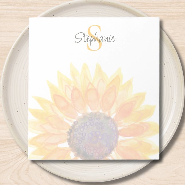 Monogram Name Sunflower  Notepad (Creator Uploaded)