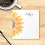 Monogram Name Sunflower Notepad<br><div class="desc">This floral personalized notepad features a yellow watercolor sunflower and stylish typography.
Easily customizable with your name and monogram.
Original Watercolor © Michele Davies.</div>