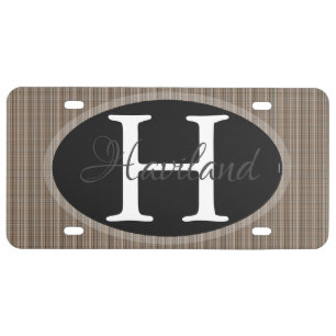 Monogram Name Tan License Plate HAMbyWG