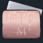 Monogram Name Text Rose Gold Blush Glitter Sparkle Laptop Sleeve<br><div class="desc">Monogram Name Text Rose Gold Blush Glitter Sparkle Personalized Birthday - Anniversary or Wedding Gift / Suppliest - Add Your Letter / Name - Text or Remove - Make Your Special Gift - Resize and move or remove and add text / elements with customization tool. Design by MIGNED. Please see...</div>