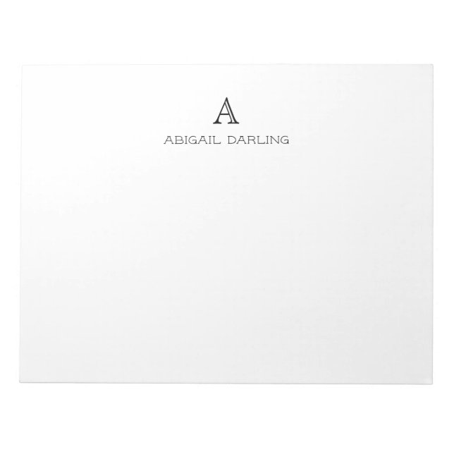 Monogram Name Traditional  Notepad (Front)
