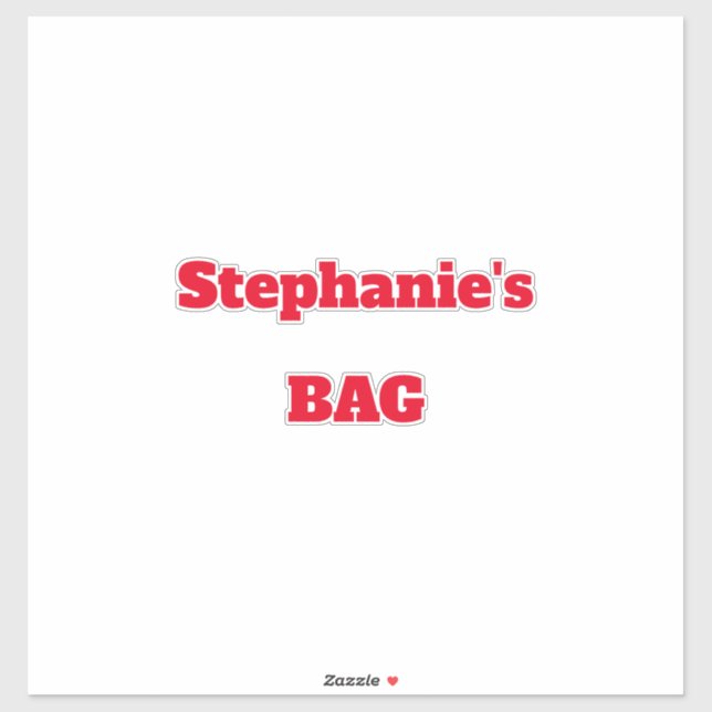 Monogram Name Travel Label Custom Red Color Bold (Sheet)