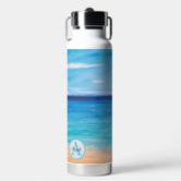 Boys Cute Blue Ocean Shark Kids School Water Bottle, Zazzle in 2023