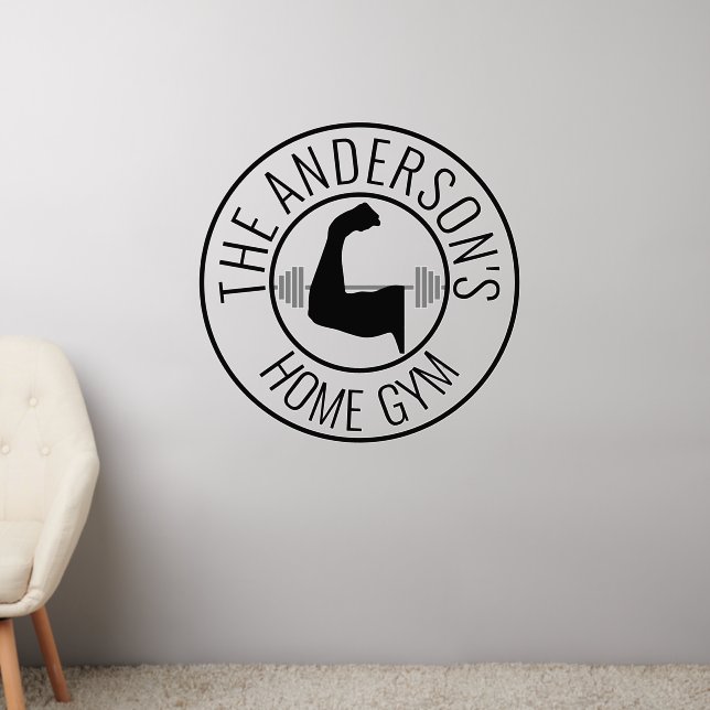 Monogram name Workout Decal home Gym (Living Room 2)