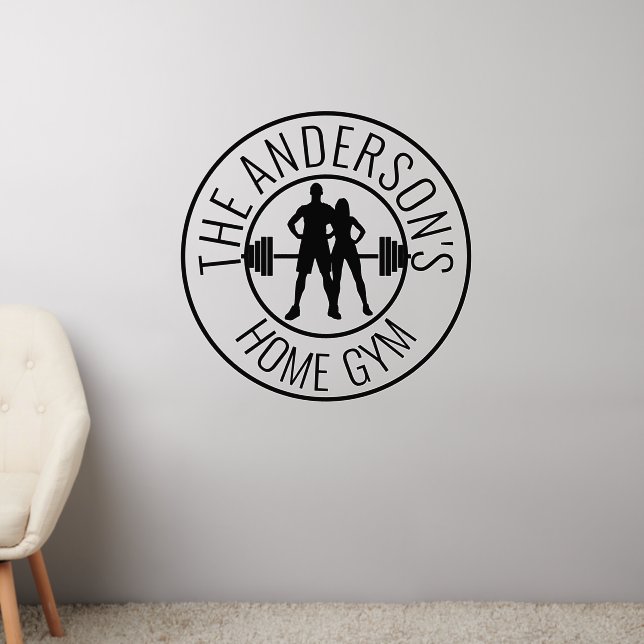 Monogram name Workout Decal home Gym (Living Room 2)