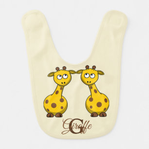 Monogram Name Yellow Baby Giraffe cute Bib