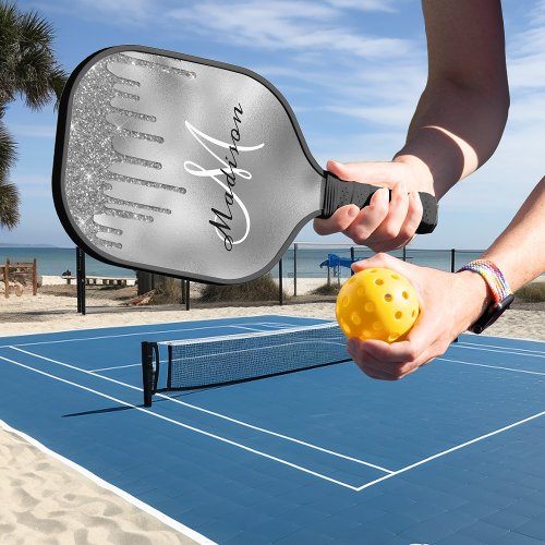 Monogram Name Yellow gold Glitter look   Pickleball Paddle