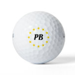 Monogram Name Yellow Stars Personalized Golf Balls Monogram Name Yellow Stars Personalized Golf Balls