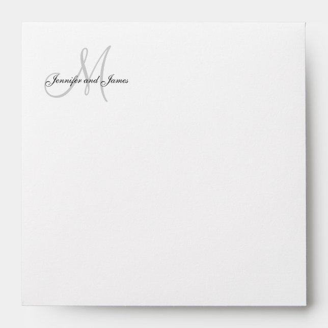 Monogram Names Date Wedding Invitation Envelope (Front)