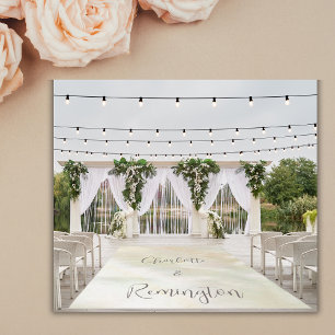 Monogram Names on Mother-Of-Pearl Wedding Outdoor Rug