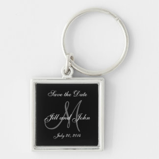 Monogram Names Save the Date Key Chain