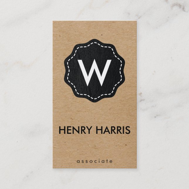 Monogram / Natural Business Card (Front)