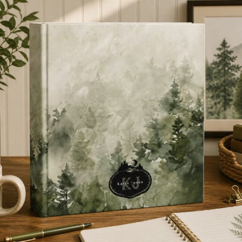 Monogram Nature Stamp | Custom Name 3 Ring Binder
