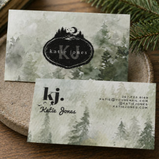 Monogram Nature Stamp | Custom Name Business Card