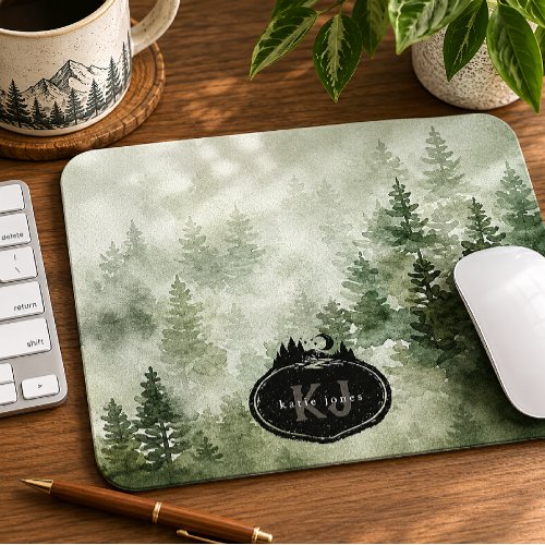Monogram Nature Stamp | Custom Name Mouse Pad
