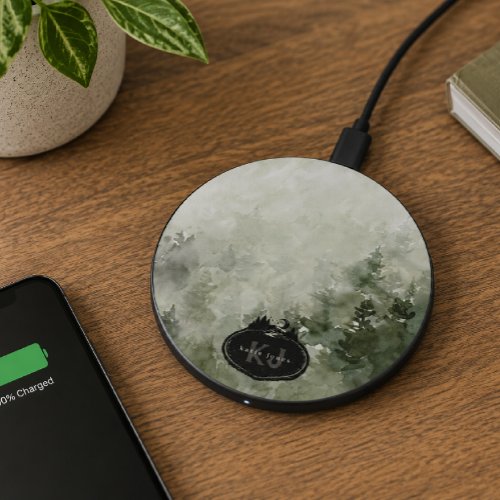 Monogram Nature Stamp | Custom Name Wireless Charger