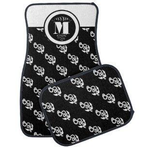 Monogram Nautcal Anchor Pattern Any Color Car Mat