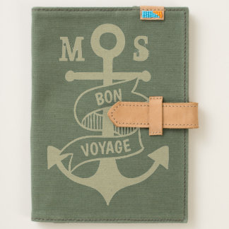 Monogram. Nautical. Anchor. Bon Voyage. Journal