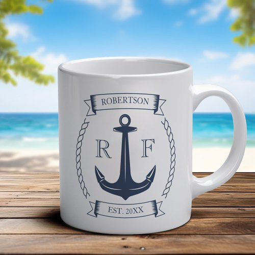 Monogram Nautical Anchor  Coffee Mug