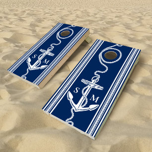 Monogram Nautical Anchor Cornhole Set