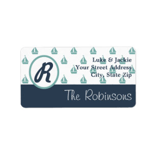 Monogram Nautical Boating Envelope Address Labels