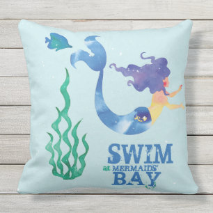 Monogram. Nautical. Mermaids' Bay. Family Name. Outdoor Pillow