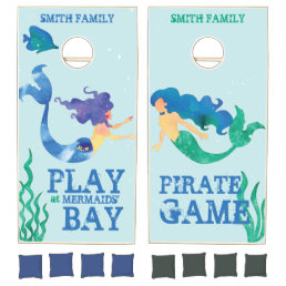 Monogram. Nautical. Mermaids&#39; Bay. Pirates&#39; Game. Cornhole Set