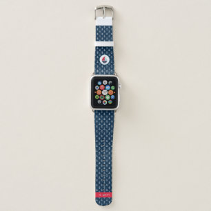 Monogram. Nautical Theme. Sailing Ship. Apple Watch Band