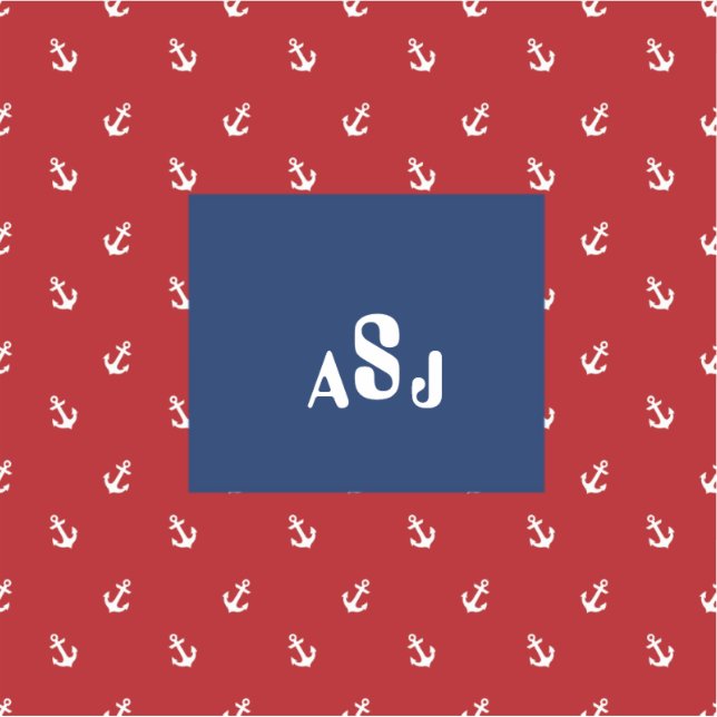 Monogram Nautical Vinyl Custom Cut Sticker (Front)