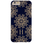 Monogram Navy Blue and Gold Exotic Medallion