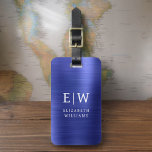 Monogram Navy Blue Brushed Metallic Elegant Luggage Tag<br><div class="desc">Introducing our Monogram Brushed Metallic Elegant Luggage Tag: Elevate your travel experience with this sophisticated accessory. Crafted from brushed metallic material, this luggage tag exudes elegance and style. The monogram design adds a personalized touch, making it easy to identify your luggage while adding a touch of sophistication to your belongings....</div>