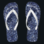Monogram Navy Blue Glitter Mother of Bride Groom  Flip Flops<br><div class="desc">A fun gift for both the mother of the bride and groom. When her feet are tired at the end of the night,  she'll want these!  Personalize them!</div>
