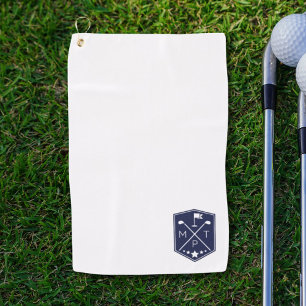 Monogram Navy Blue Name Personalized Golf Towel